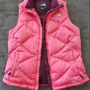 The North Face 550 Pink Down Vest Size Small